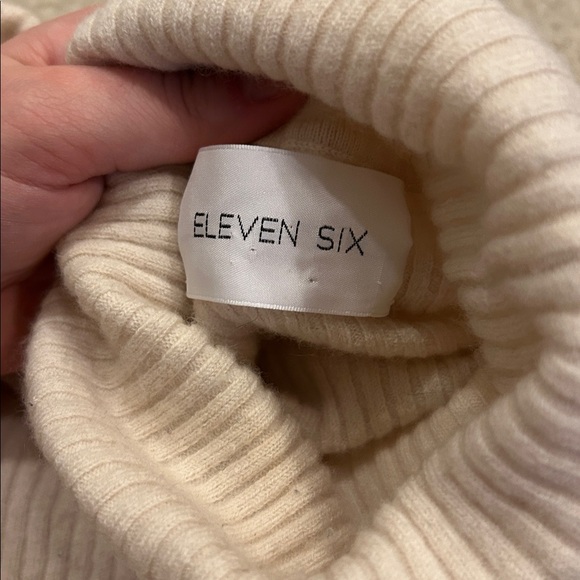 Eleven Six Wool Cashmere Turtleneck Ribbed Sweater - Picture 4 of 6